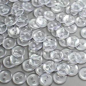 16) 10 Stk. Wäscheknöpfe Kunststoff 15 mm 1,5 cm transparent Basteln Bettwäsche - Bild 1 von 1