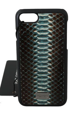 Funda protectora para teléfono DOLCE & GABBANA negra pieles exóticas logotipo plateado iPhone 7 $250 Foto 1 de 4