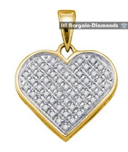 Liebesherz 0,10ct natürliche Diamanten 925y goldfarben Anhänger 18x12,5mm - Bild 1 von 12