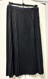 DKNY Skirt Black Pleated Size L. Elastic Waist. NWT - Picture 1 of 6