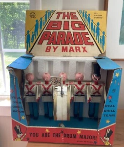 Vintage MARX Toy The Big Parade/ Marvelous Marching Men W/Original Box & Manual - Picture 1 of 18