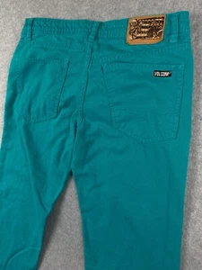 Volcom Vorta Girls' Size 28/16 w28 Teal Road Tested Denim Slim Straight Jeans - Picture 1 of 19