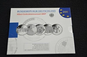 Silber Sammlermünzenset 2007, Nennwert 10€, Spiegelglanz, neu und ovp! - Bild 1 von 7