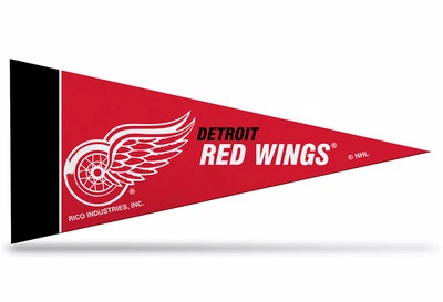 RICO Detroit Red Wings NHL Mini Pennant 9"x4", New, Felt Made in USA