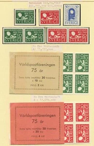SWEDEN 1949, UPU, Cpl Superb MNH/** Sets + Booklets LOOK , Globe, Mail, Feather - Picture 1 of 1