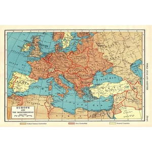 Karten of Europa Wand Poster (Retro 1941) Home Office Kunst Dekoration 150x100cm - Picture 1 of 9