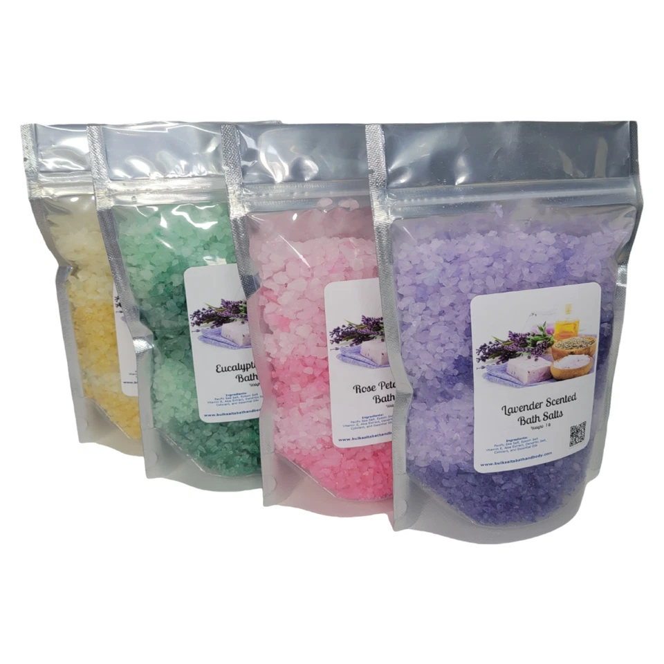 Sales de baño - (4) bolsas de 1 lb ~ lote de aromaterapia ~ cuatro aromas de aromaterapia Foto 1 de 4