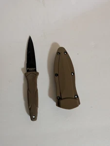 Smith & Wesson M&P Boot Fixed Knife 3" Stainless Steel Blade Tan Rubber Handle - Picture 1 of 3