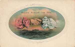 POSTAL VINTAGE MANOS A TRAVÉS DEL MAR EN AMISTAD 1910 052625 U - Imagen 1 de 2