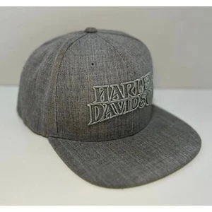 Gorra de béisbol Harley-Davidson Ironhead Snapback ala plana sombrero gris jaspeado - Imagen 1 de 4