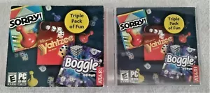 Atari Triple Pack of Fun: Sorry, Yahtzee, Boggle ~ Window PC Video Game - Picture 1 of 5