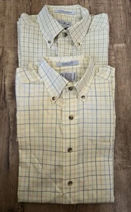 Camicia uomo 2 LL Bean antirughe con bottoni S-Reg cotone a quadri corta e L/S - Foto 1 di 21