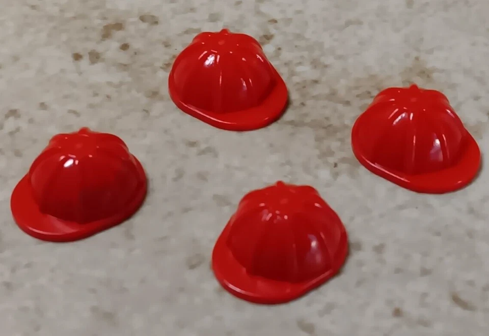 LEGO Hard Hat Lot of 4 Construction RED Safety Gear Crew Leader City Town Worker - Image 1 of 1