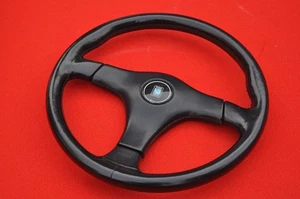 NARDI Gara3 Black Leather Steering Wheel w/Horn Button AE86 BMW CIVIC S2000 - Picture 1 of 17