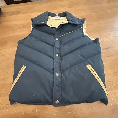 Vintage Woolrich Vest Mens Small Blue Down Puffer Made USA Outdoor 80s 90s - Image 1 of 4