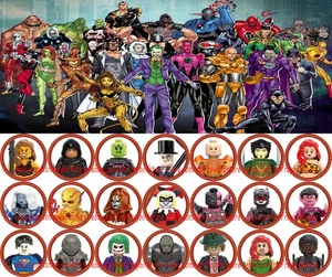 21PCS Injustice League Evil Superhero Corps Brainiac 4cm Plastic Figure DIY Toy - Picture 1 of 2