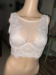 Victoria’s Secret Longline-BH Dream Angels NUDE hochgeschlossen verziert Häkel 34DD - Bild 1 von 11