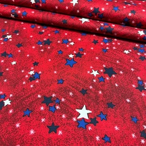 Stars Fabric Old Glory 8865 Fabri-Quilt Red, White, Blue 1.25 YARDS 100% Cotton - Picture 1 of 8