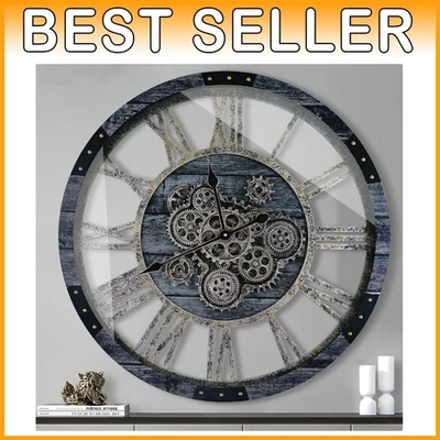 Reloj de pared con engranajes de 27 pulgadas - estilo steampunk a batería Foto 1 de 4