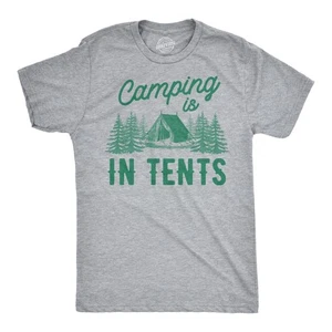 Camping is In Tents T Shirt Funny Intense Camping Outdoors Hiking Camp Tee - Picture 1 of 7