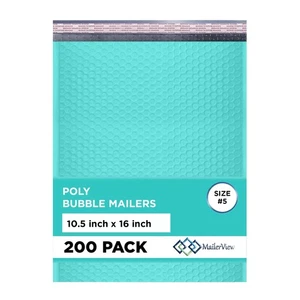 Türkis 10,5x16 Zoll große Poly Luftpolster Versandtaschen #5 | Gepolsterte Umschläge mit Selbstversiegelung - Bild 1 von 8