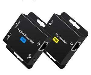 HDMI Over Ethernet Extender. CAT5e/6 60M 1080P HD POC EDID. Model EX701 TX + BX - Picture 1 of 8