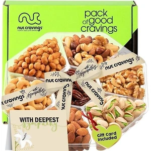 Nuss Heißhunger Sympathie Geschenk - 7 Gourmet Nuss Sortimente im eleganten Tablett - Bild 1 von 2