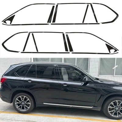 Glossy Black Chrome Delete Window Trims For BMW X5 F15 2014-2018 Foto 1 de 4