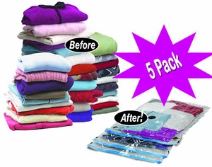 Vacuum Storage Bags Space Bag Storage declutter bags Five Pk 50 x 60cm - Picture 1 of 5