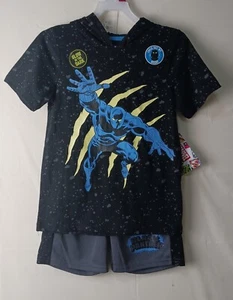 MARVEL Black Panther Boys Hoodie and shorts outfit set. NWT size 7 - Picture 1 of 13