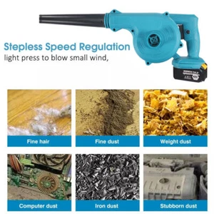 For Makita 21V Lithium Battery 2 in 1 Cordless Leaf Dust Blower Vacuum Tool Body - Picture 1 of 12