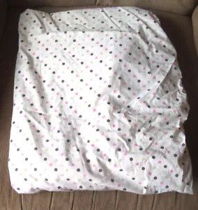 Carter's Polka Dot Crib Toddler Bed Sheet Pink Green Brown Polka Dots - Picture 1 of 2