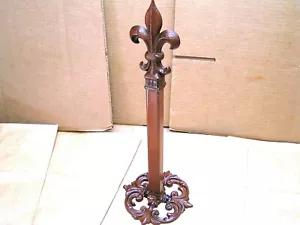Rust Iron Paper Towel Holder Finial Fleur de Lis Handmade in USA - Picture 1 of 6