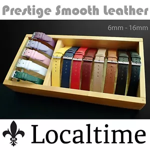 AUSVERKAUF Lady Prestige Classic Semi Shine Kalbsleder Uhrenarmbänder 14 Farben - Bild 1 von 34