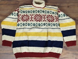 Maglione vintage anni '90 Ralph Lauren polo country lana/seta collo di tartaruga M - Foto 1 di 7