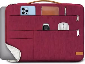 15-15.6 Inch Laptop Sleeve Bag, Slim Lightweight Multiple Pockets Computer Cover - Picture 1 of 12