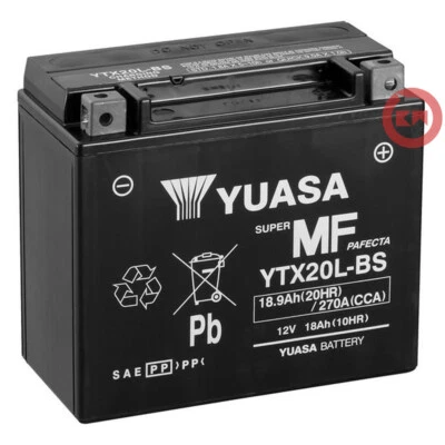 BATTERIA YUASA YTX20L-BS 12V 18Ah YAMAHA XVZ ROYAL STAR VENTURE 1300 2005 2006 Foto 1 de 3