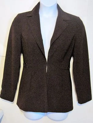 Blazer Bebe misses tamanho 8 carreira marrom chocolate/matiz roxo j55 - Imagem 1 de 4