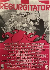 Regurgitator 2002/2003 Australian Tour A4 Flyer Hi-Quality Reproduction Print - Picture 1 of 2