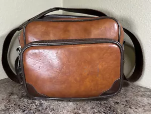 12x8x7 Vintage Camera Bag with Strap Leather Multiple Pouches Camcorder Large - Picture 1 of 8
