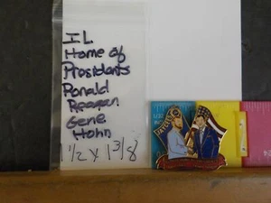 Jaycees Illinois Home Of Presidents Gene Hohn Ronald Reagan On Red Ribbon PIN - Picture 1 of 4