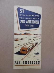 c.1950 Pan-American Trailer Coach Co Camper Brochure Monrovia California Vintage - Picture 1 of 3