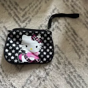 Portafoglio Hello Kitty Sanrio rosa nero con zip da polso 2012 - Foto 1 di 5