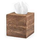 Ilyapa Wood Tissue Box Cover Square - Rustic Farmhouse Wooden Tissue Holder