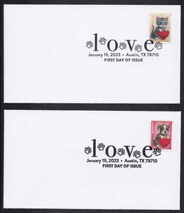 US 5745-5746 Love Kitty Puppy (set of 2) BWP FDC 2023 - Picture 1 of 4
