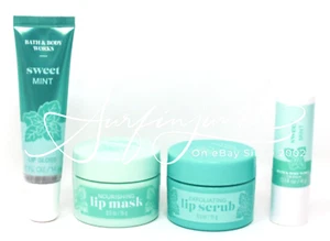 Máscara labial nutritiva Bath & Body Works dulce menta caramelo exfoliante bálsamo labial brillo 4 piezas - Imagen 1 de 1