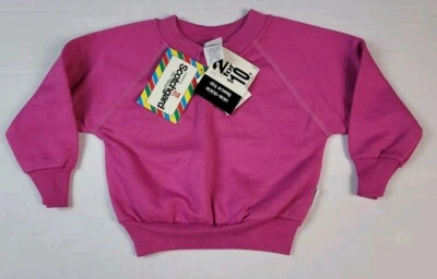 Okie Dokie Baby Girl Pink Sweatshirt 18M New W/Tags DS 5050 USA Vintage  — 第 1/4 张图片