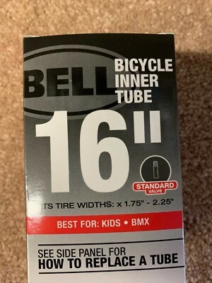 Bell kids BMS Bike 16" Inch Inner Tube 1.75" - 2.25" Schrader Standard valve - Image 1 of 3