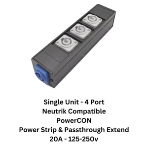 Striscia di Alimentazione Compatibile Neutrik PowerCon Distro Quad Box Breakout Split Prolunga - Foto 1 di 4