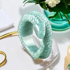 Anillo de serpiente de jadeíta birmana joyería natural real vintage mujeres jade azul - Imagen 1 de 6